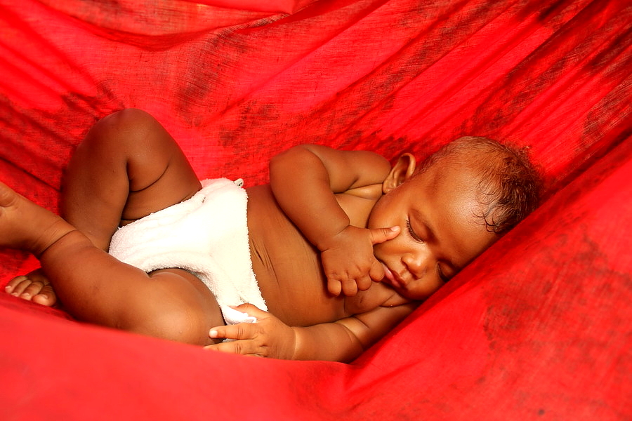 Papua New Guinea sleeping child